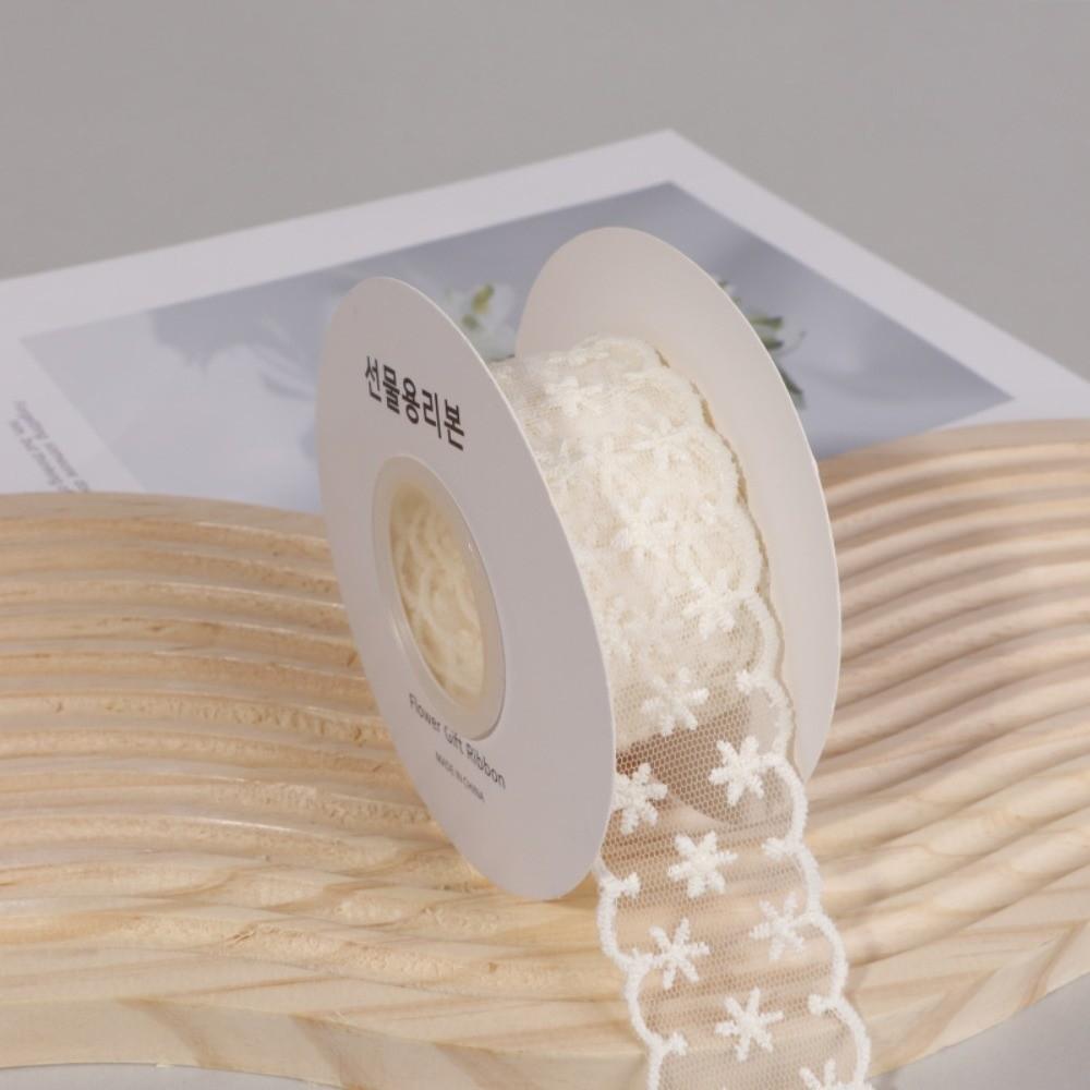 Floral Embroidery Floral Lace Trim Ribbon 5 Yards/Roller Gifts Packaging Material Lace Roll Trim