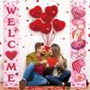 Door Couplet Banner 2pcs Polyester, 11.8x70.8in for Valentine's Day & Porch