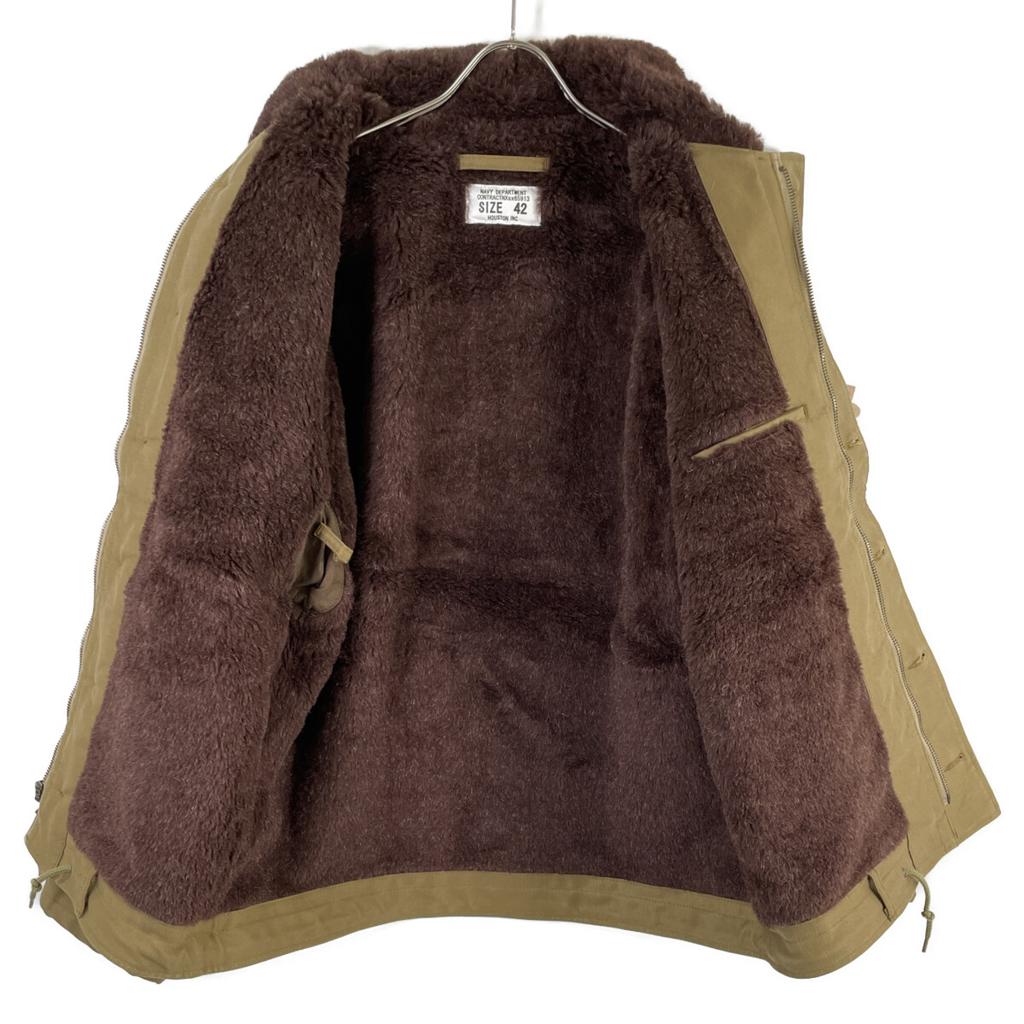 HOUSTON Brown 51131 ALPACA N-1 DECK Coat 42 khakiUsed