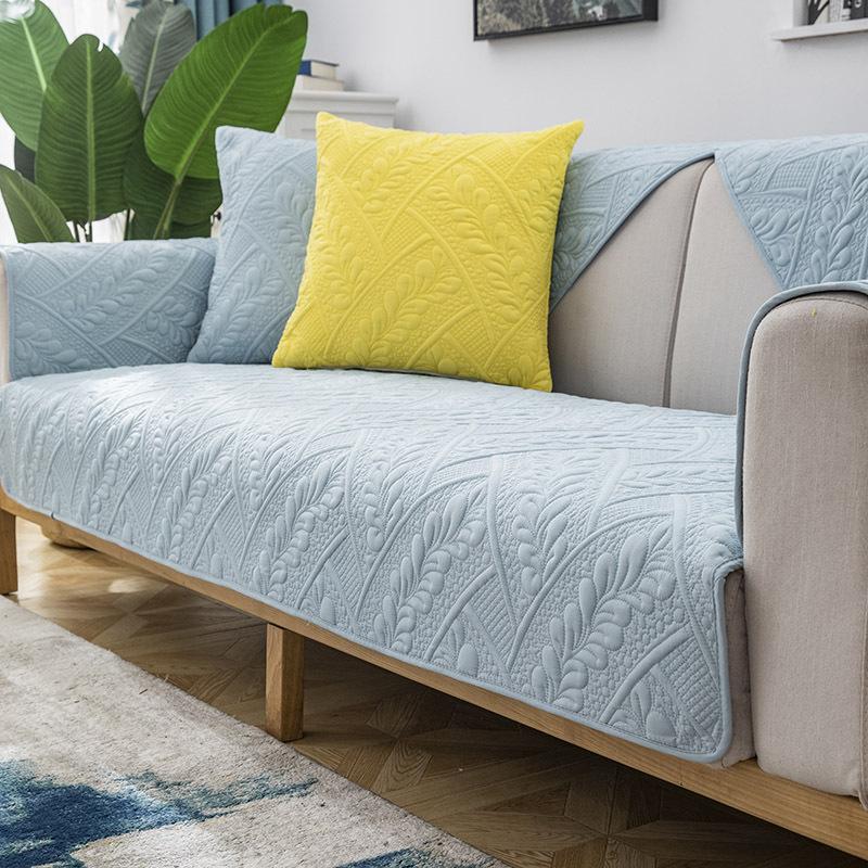 Jacquard Sofa Cushion Non-Slip Thickening Sofa Cover Cushion Plush Living Room Sofa Cover Universal Solid Color Sofa Towel Seat