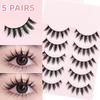 5 Pairs Manga Lashes Eyes Lashes Soft Natural Long Eyelashes Fake Lashes Anime Wispy Strip False Eyelashes Makeup