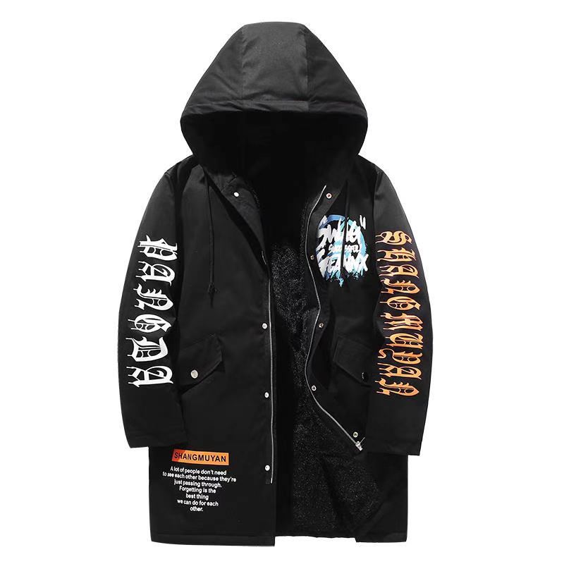 Winter Men's Plus Size Pie Over The Long Section of Padded and Thickened Fat Coat Loose Cotton Jacket 4XL-10XL