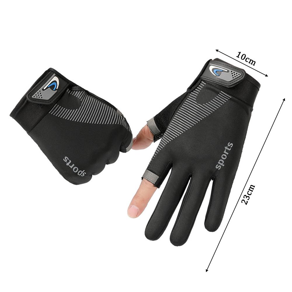 Sun Protection Fishing Gloves Anti-slip Cycling Gloves High Quality Ice Silk Halffinger Men
