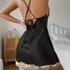 New Style Luxury Nightgown Women Sleep Wear Lace Satin Nightdress Deep V Backless Nightgowns Halter Silk Sleepshirts Night Dress