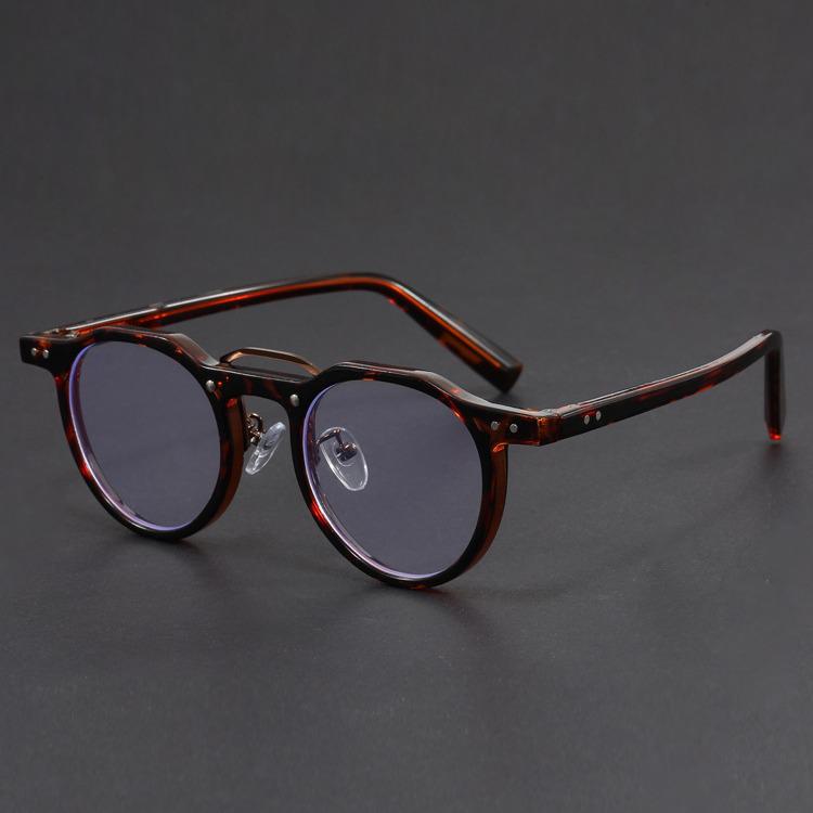Handcrafted Irregular Green & Black Retro Wood Grain Eyeglass Frames with Prescription Lens Option