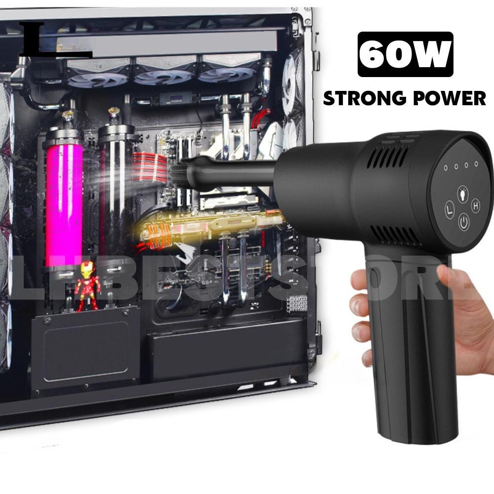 40000RPM Wireless Compressed Air Duster Portable Strong Powerful Keyboard Cleaner Black Household Computer Cleaning Air Blower