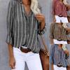 Women  Spring Autumn  Casual Loose Striped Shirts  Vintage Women's Oversized Shirts and Blouses Fashion Elegant Youth Female Tops