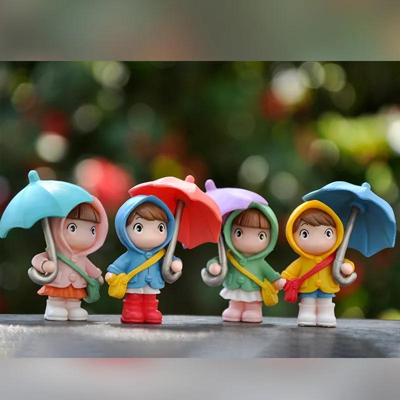 

New Anime Cartoon Characters Umbrella Raincoat Girl Mini Pvc Action Figure Doll Decoration Decoration (As shown-3259)-
