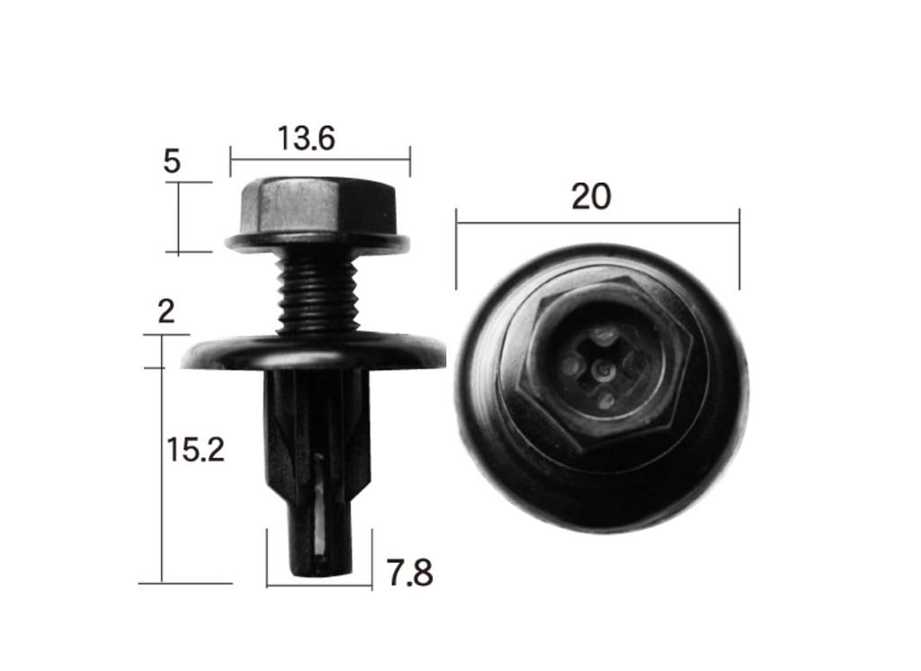 Boston BC5224 Auto Parts Scrivet Black 10 Per Bag