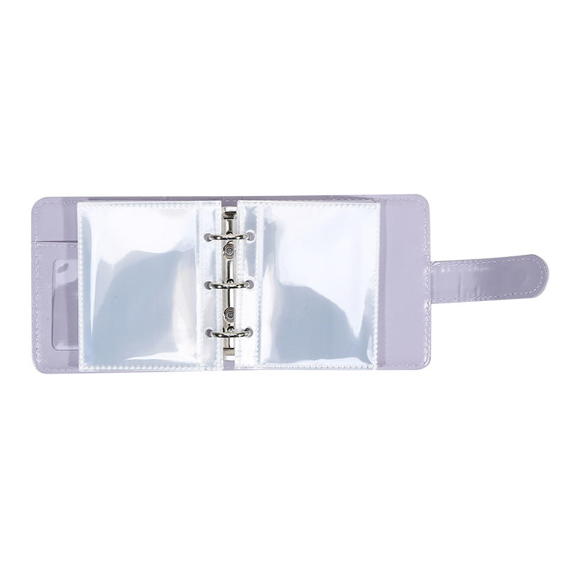 Leichtes Mini Kpop Fotokarten Ordner Cover Buch Loseblatt Leder Kleines Fotoalbum für Organizer Trading Cards Spielkarten