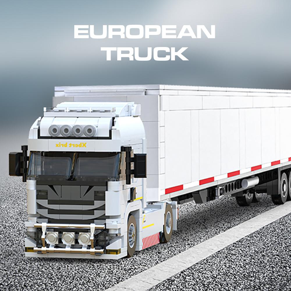 KNEW BUILT European Truck Semi-TrailerOil TankerContainer Trailer Building Block Toys-Boys' Educational AssemblyFestival Gift