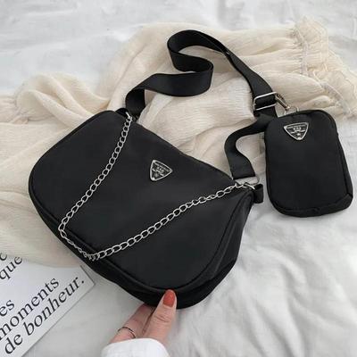 Vintage Nylon Hobo Shoulder Bags for Women Crossbody Bag with Purse Casual Large Capacity Underarm Bag Clutch