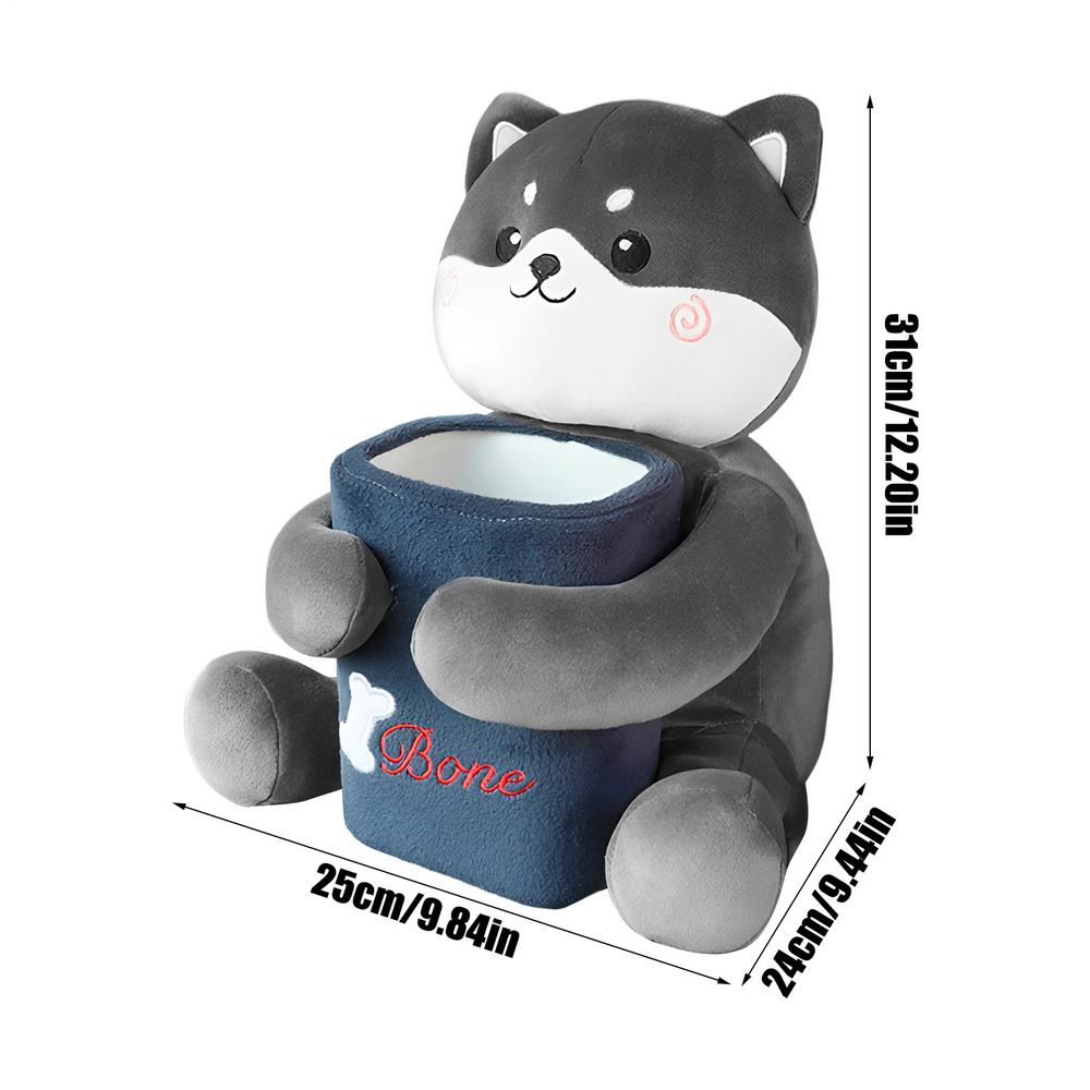 

Car Trash Can With Tissue Holder Dog Design Vehicle Garbage Bin Cute Tissue Holder And Trash Can for Tissue Napkin Armrest