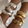 Ingemark Klassisch Vintage Matt Unregelmäßig Schwermetall Klobig Breit Manschette Armreifen Damen Punk Goldfarbe Frühling Armbänder Herren Schmuck