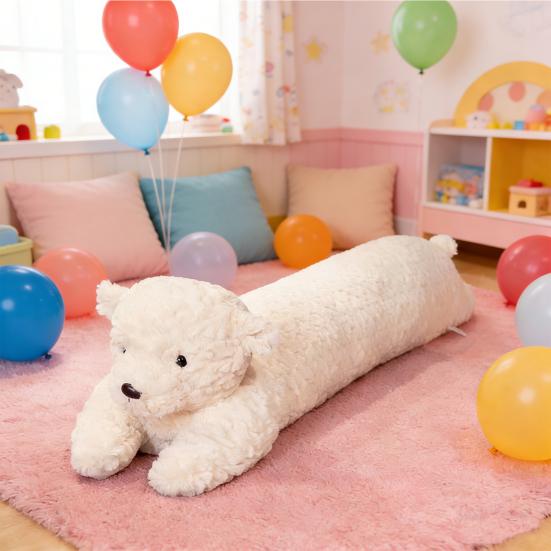 Langes Kissen Lange Körperform Hasen Bären Design Plüsch Körperkissen Weicher Lammwollstoff Stützendes Nickerchenkissen Heimdeko