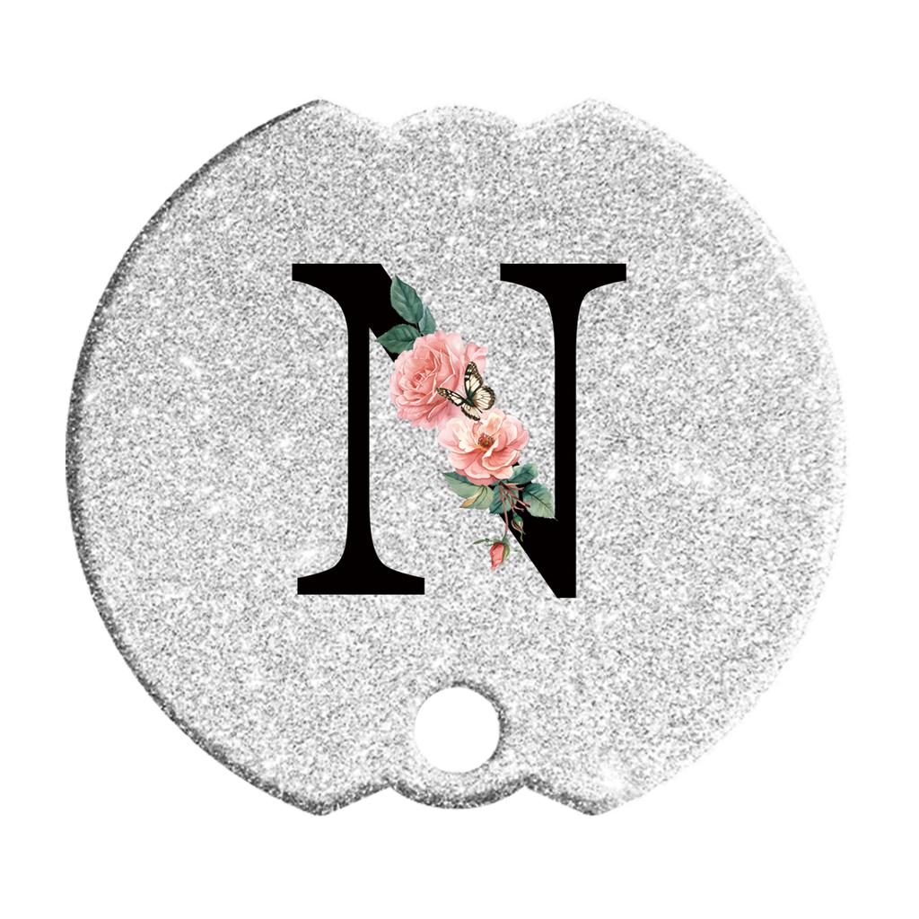Tumblers Name Plates for Stanley Tumblers 40 Oz Cup Lid H2.0,Cup Lid Topper Round Acrylic Name ID Plate Glitter Silvery