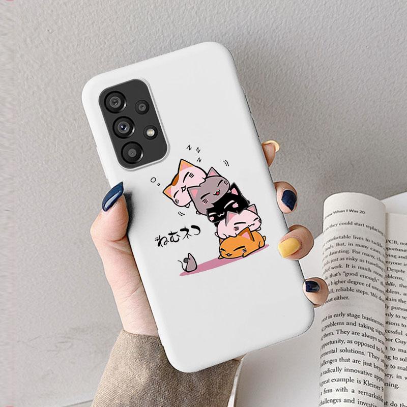 Case For Samsung A53 A52S A52 A73 A70 Cute Heart Flower Back Cover Soft Silicone Matte Protective Funda For Samsung Galaxy A53