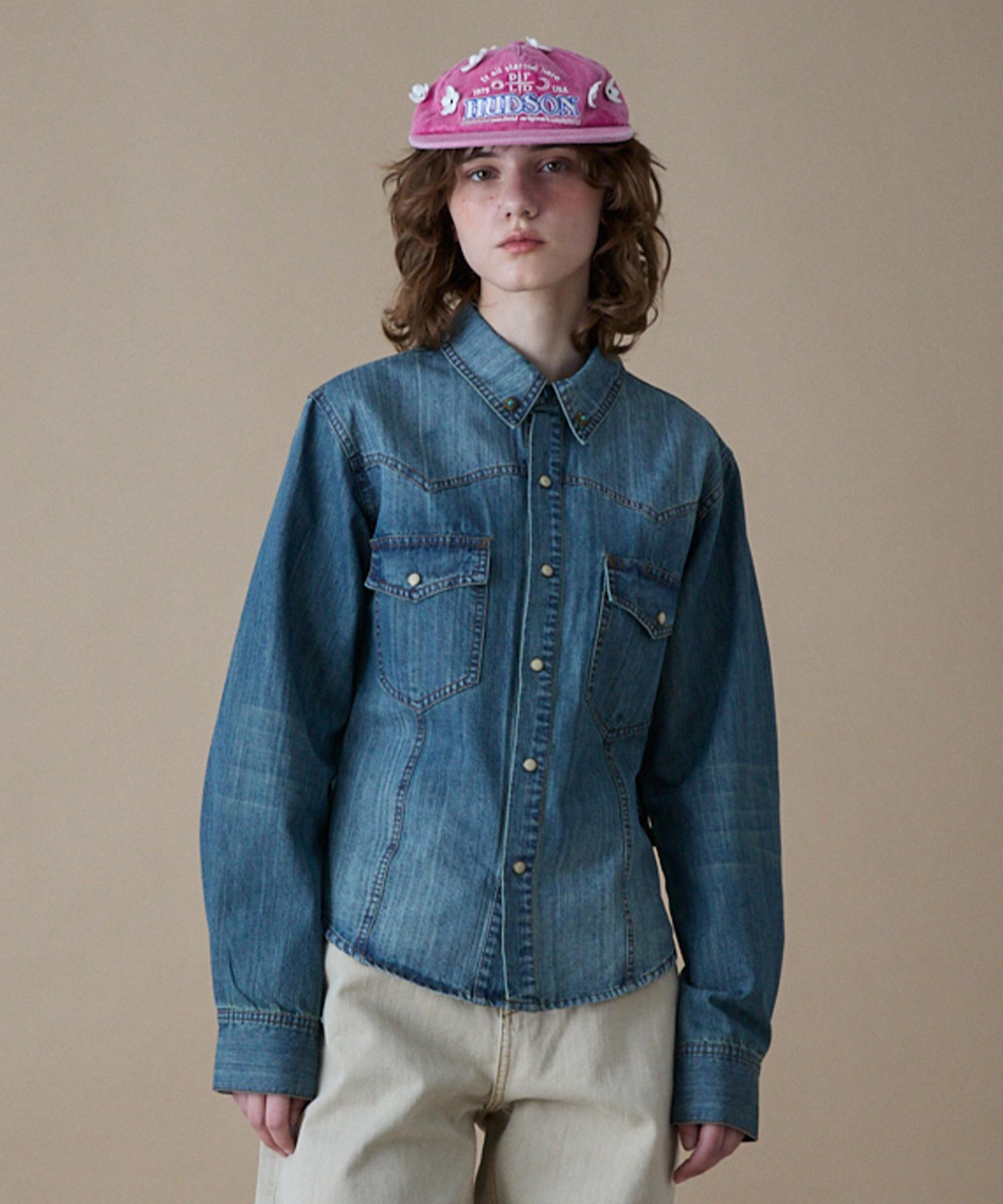 Penfield Women S Washed Denim Western Shirt Sky Blue_Fr1Wr10F Sky Blue/S