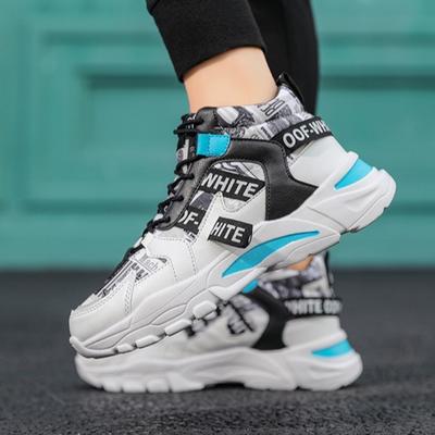 Brand Men Sneakers High Top Platform Lace Up Mesh Breathable Casual Shoes City Walk Running Sports Shoes Zapatillas Hombre Tenis