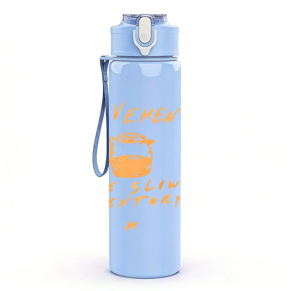 1PC All them witches dark band text print 750ml colorful plastic sports water bottle leakproof pop up lid with straw for outdoor work home use