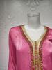 AB073 Women's Lace Abaya with Ribbon & Hot Drill Detail - Middle Eastern Fashion Robe