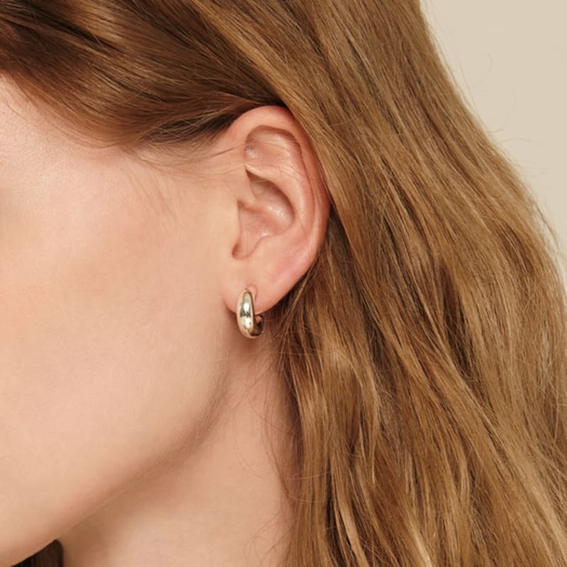 Murmur [925silver]Grundläggande tjock creolörhänge