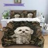 Maltese Pattern Bedding Home Decoration Birthday Gift (1 * Duvet Cover + 2 * Pillowcase, Without Core)