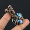 Labradorite Pendant, Handmade Gemstone 999 Copper Wire Wrapped Pendant Antique Jewelry, For Gift Silver Jewelry