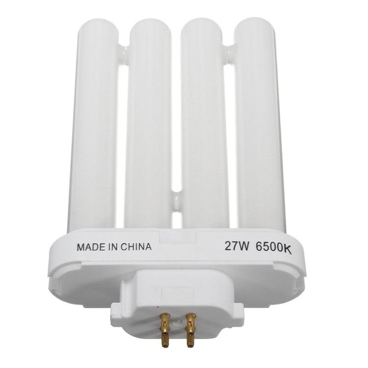 4 řady žárovka 27W 6500K 4kolíková trubice Kompaktní zářivka Energeticky úsporná lampa Žárovka Trubice Čistě bílé osvětlení