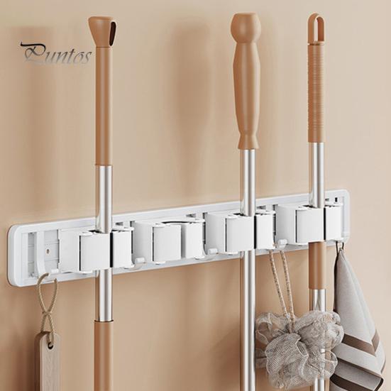 An der Wand montierter Besenständer, starkes, tragfähiges, verstellbares Design, weit verbreitet, einfach zu installierender Mopphaken, Besenaufhänger