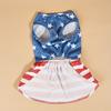 Pet Clothes for Dog Cat Puppy Dress American Flag Dog Outfits with Bowknut Independence Day for Small Medium Dog
