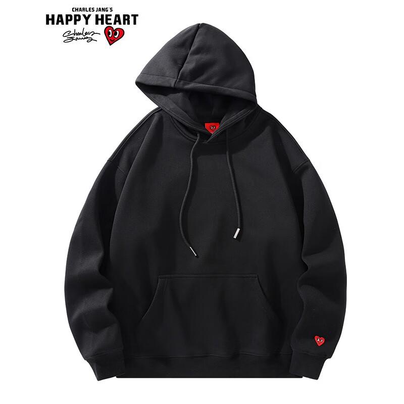 

Charles Unisex Heart Embroidery Fleece Hooded Sweatshirt L