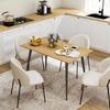 Extendable Dining Table, Expandable Table for 6-8 People, Kitchen Table with Solid Steel Legs