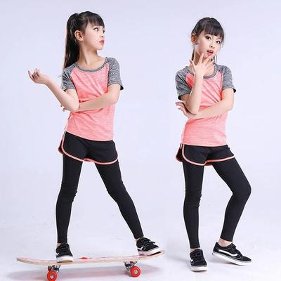 Set Yoga & Sport Asciugatura Rapida per Bambine per il Fitness Estivo - Abbigliamento Sportivo per Bambini per Corsa, Allenamento, Ginnastica e Tennis
