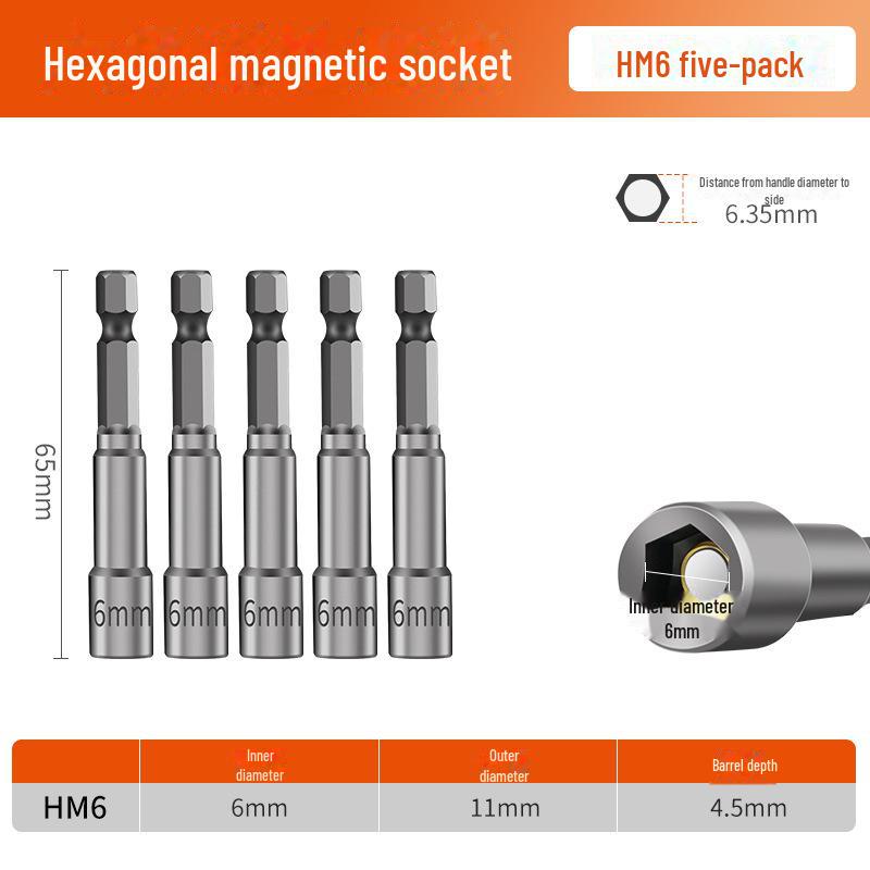 8mm Magnetic Hex Socket Head Drill and Wrench Tool Set