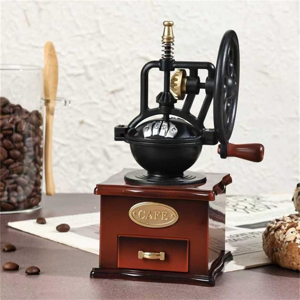 Hand Crank Coffee Grinders Shape Mechanism Musical Box Wind Up Music Box Birthday Gift Table Ornament Home Decorations