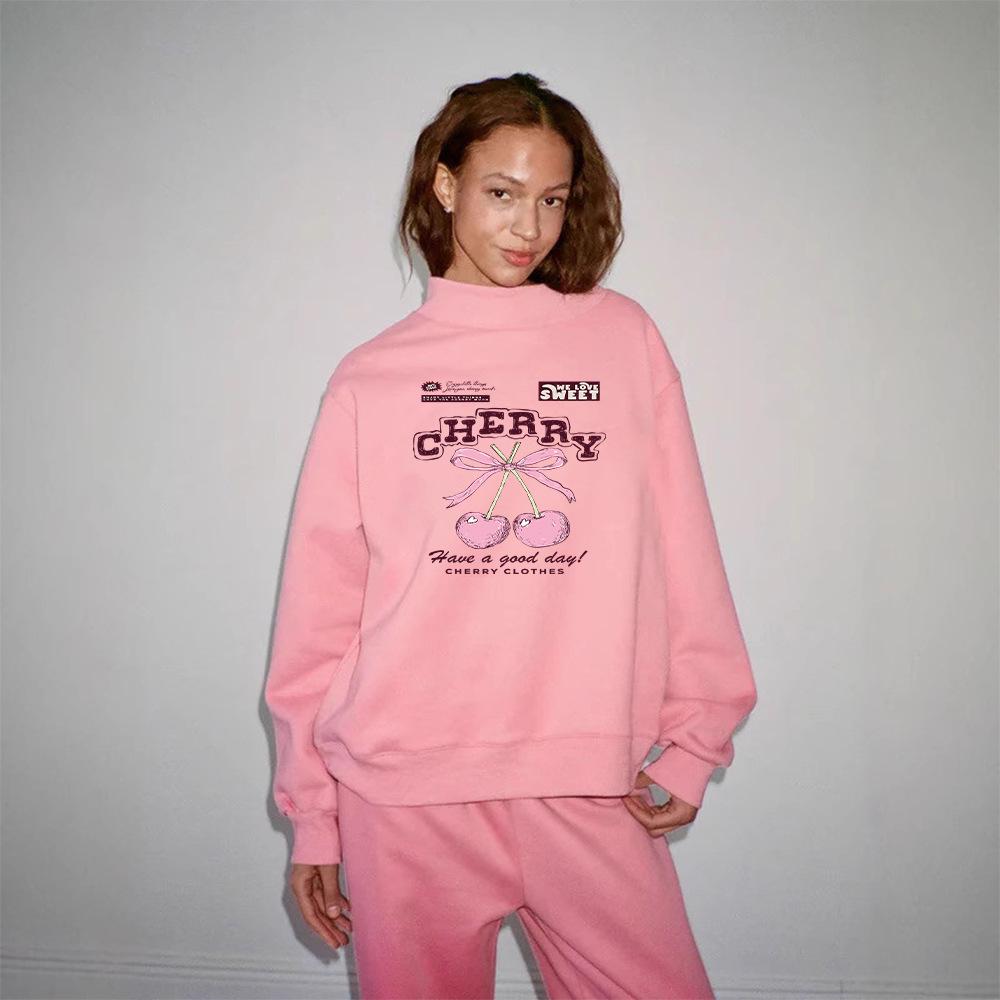 Women's Trendy Heavyweight Long Sleeve High Neck Hoodie