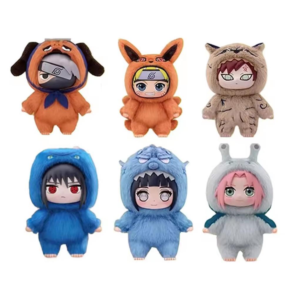 Original BANDAI Eaki Naruto Uzumaki Naruto Blind Box Shippuden Beast Party Series Plush Doll Anime Characters Are Cute Toys Gift