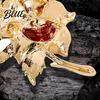 Stylish Flower Pin Red Rose Brooch for Women Girls Enamel
