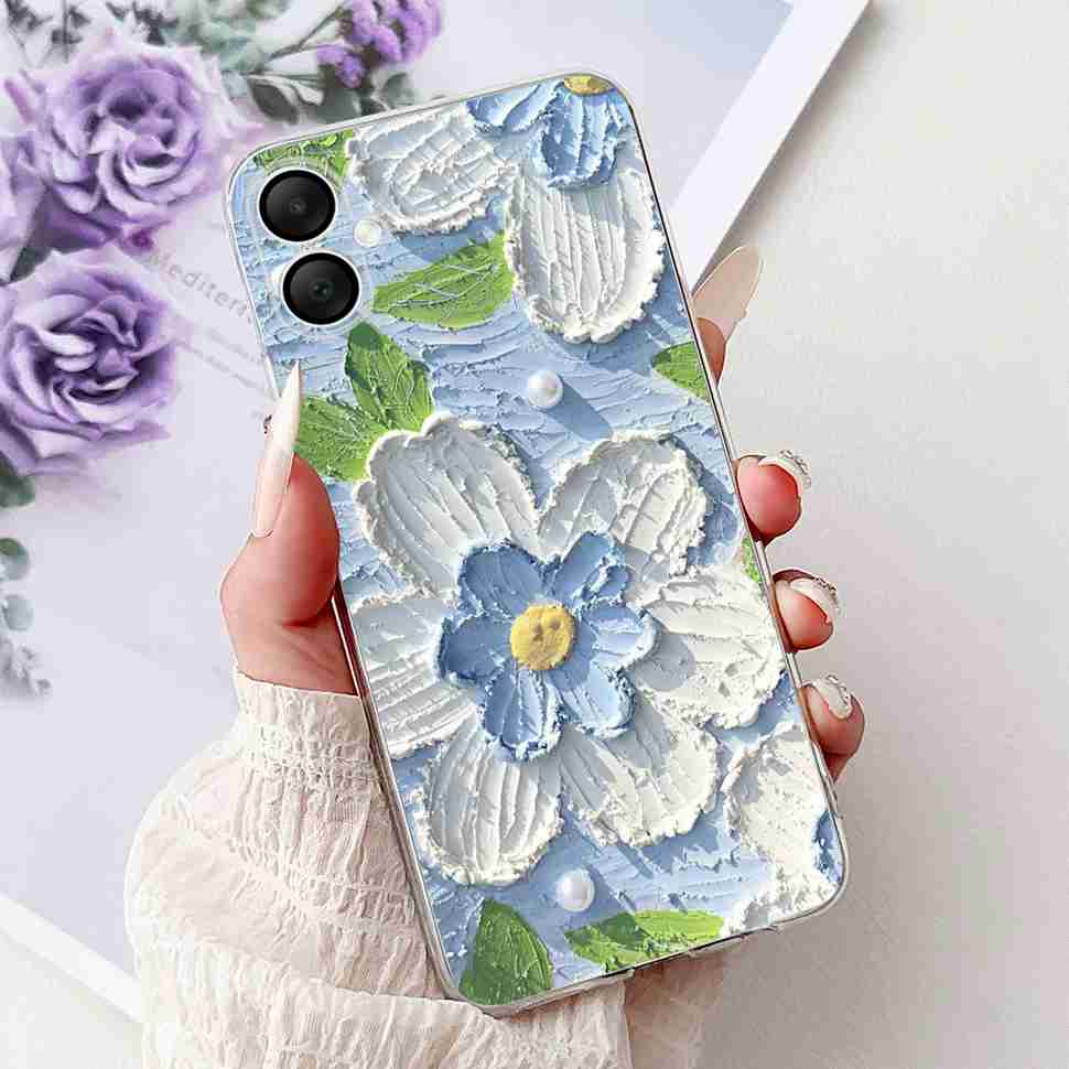 For Samsung Galaxy A06 Case A065F A065M Fashion Girls Flowers Soft Silicone Back Cover For Samsung A06 A05 SamsungA05 Case