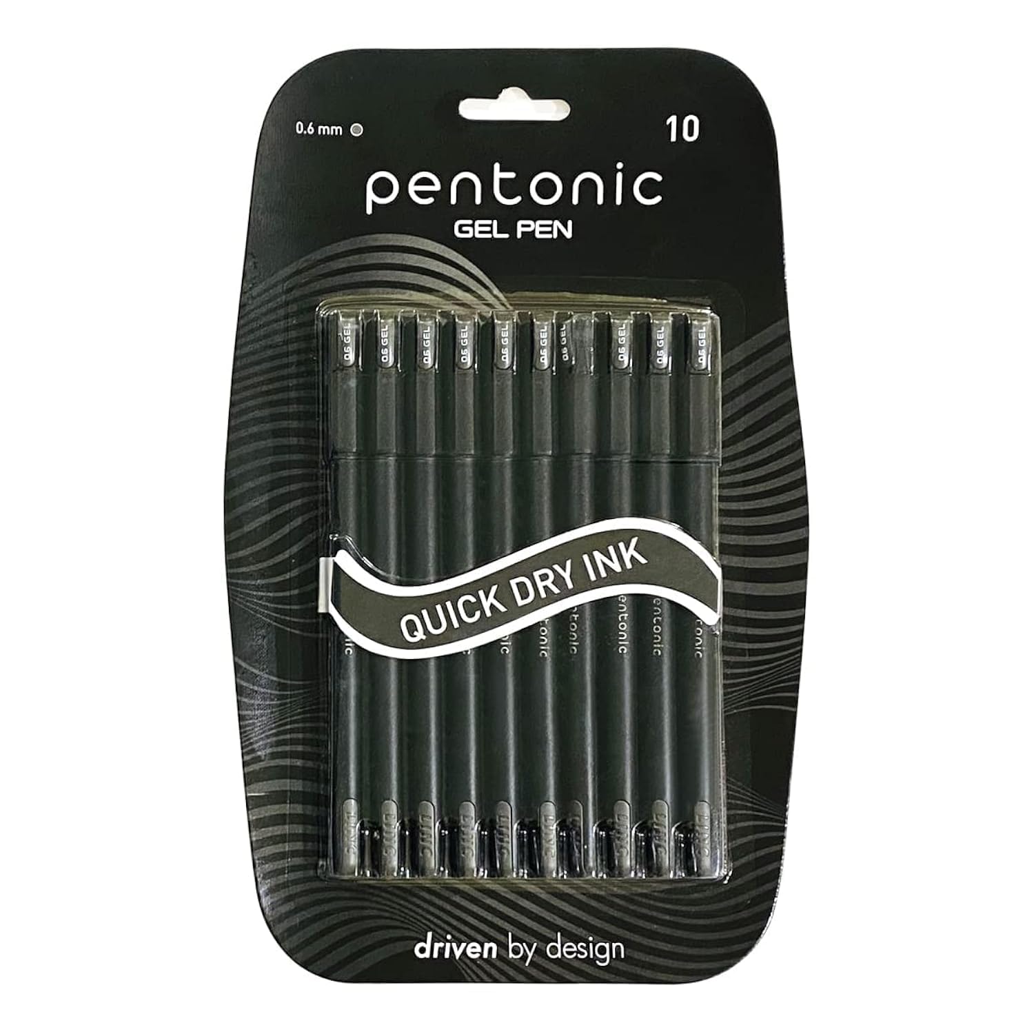 

Pentonic 0.6 mm Black Gel Pen Pack of 1 X 10pcs | Smooth Writing for Office, School & Home Use
