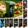 Halloween Trash Can Decals Wall Stickers Decal Stickers, Spooky Skull Ghost Horror Yard Accessories for Outdoor Garbage Cans, Waterproof Self-Adhesive