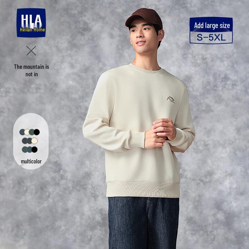 HLA Men's Mountain Series Embroidered Crew Neck Sweatshirt