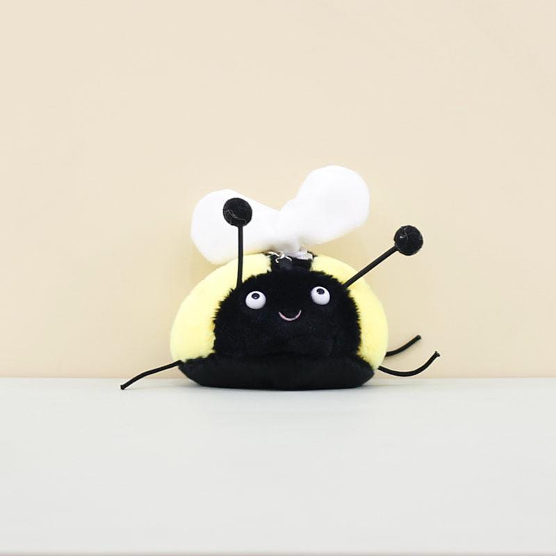 Adorable Bee Plush Toy With Moving Wings Cute Stuffed Animal Bag Charm 11cm