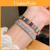 Unisex Silver Copper Zirconium Cuff Jewelry With Geometric Design For Daily Fashion