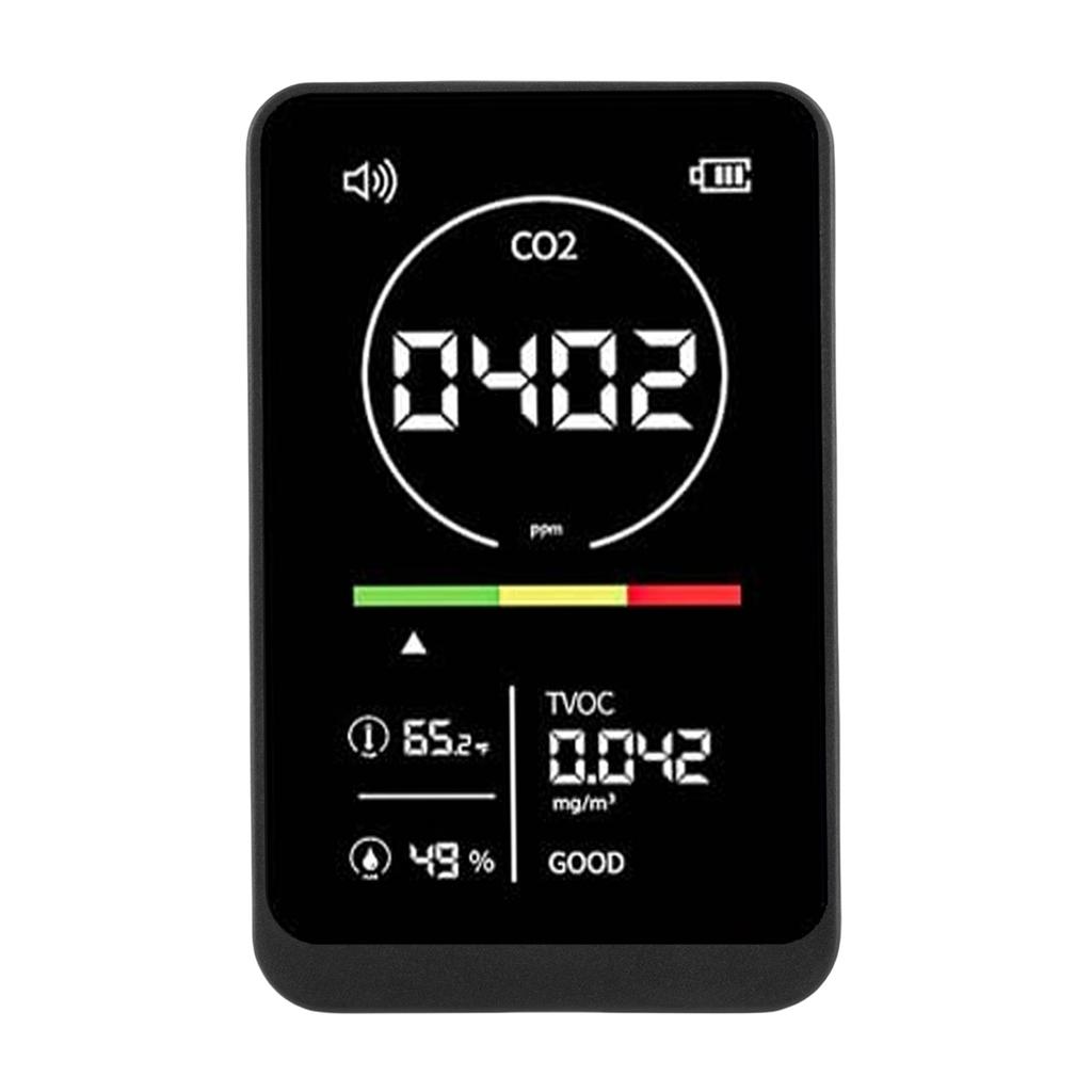 4 in 1 Air Quality Detector CO2 TVOC Temperature Humidity Tester with Sound Reminder for Home Greenhouse Car