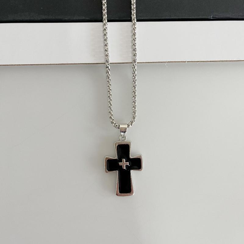 Cool Dopamine Religion Cross Pendant Necklace Niche Design All-Match Baptism Clavicle Necklace