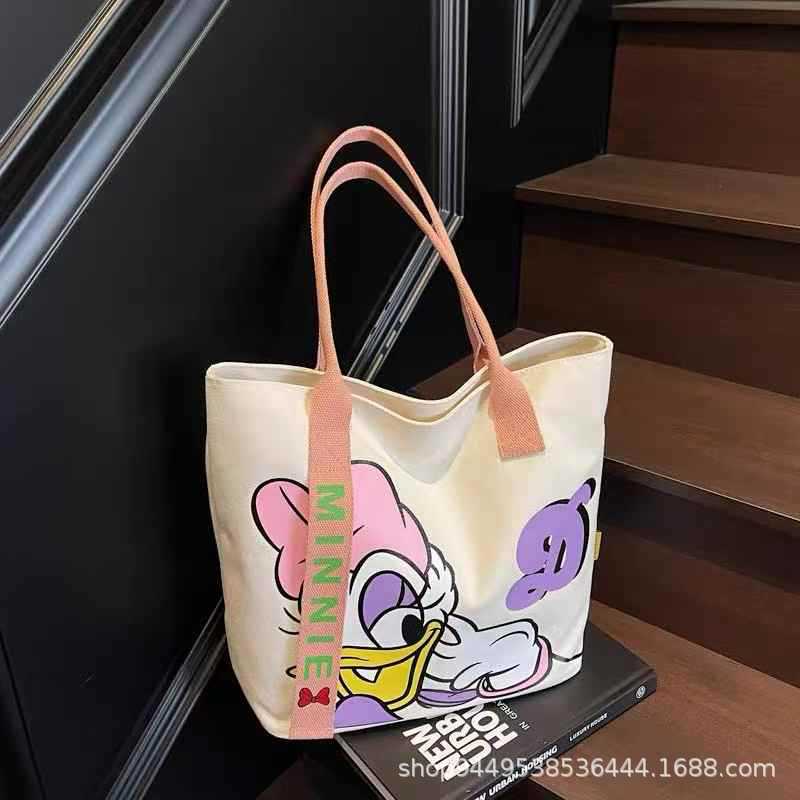 

Мультяжная холщовая сумка большой вместимости женская новая портативная сумка для покупок сумка через плечо для выхода сумка для бенто портативная сумка-тоут