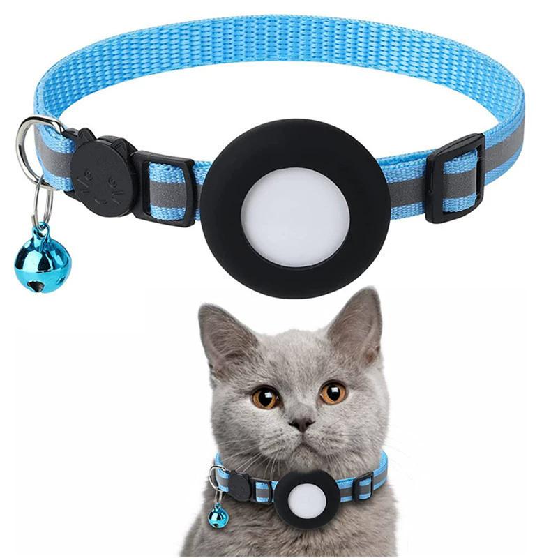 2Pcs Cat Collar with Protective Case, Reflective Nylon Pet Collar with Safety Buckle & Bell, Anti-Lost Adjustable Collar