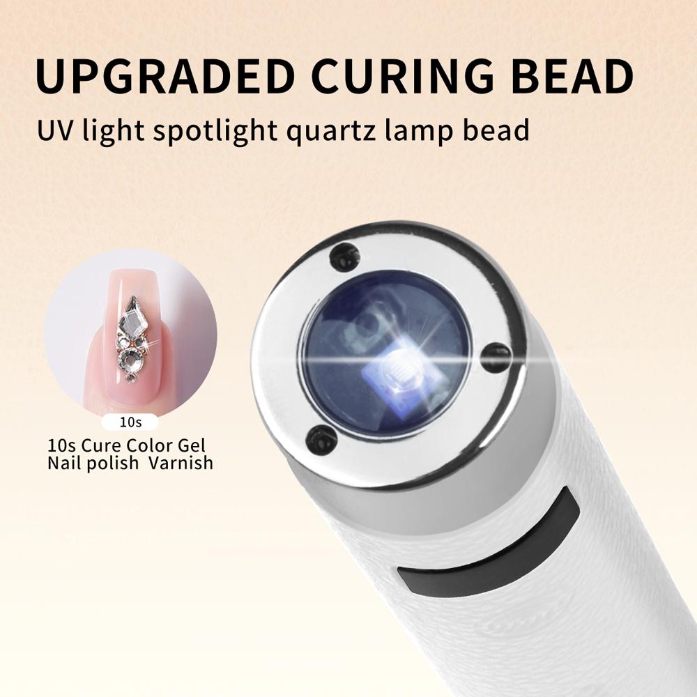 Smart Touch Nail Lamp with Stand - UV LED Light for Gel Polish Curing, Portable Nail Art Dryer with Sticker & Diamond Setting